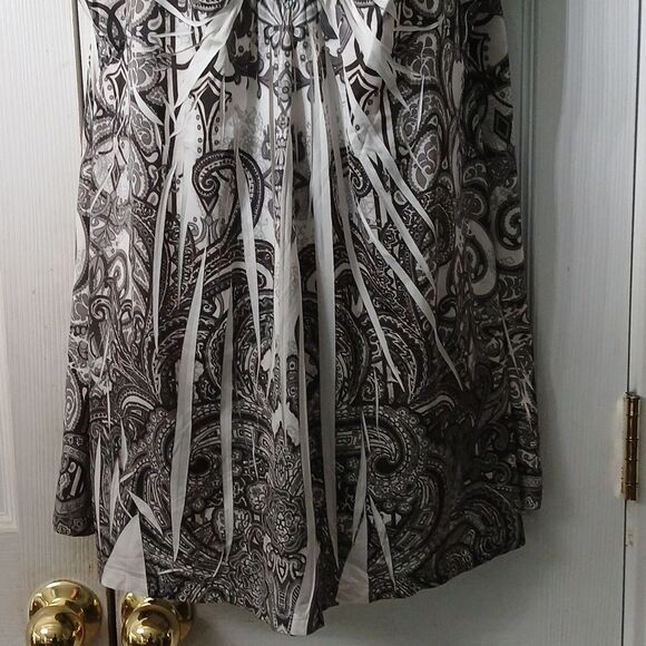 Apt 9 black gray white short sleeve casual blouse Sz 1X NWOT - Picture 2 of 8